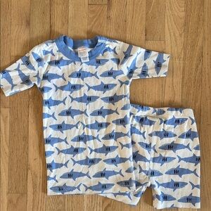 Hanna Andersson Blue Shark Print Pajama Set